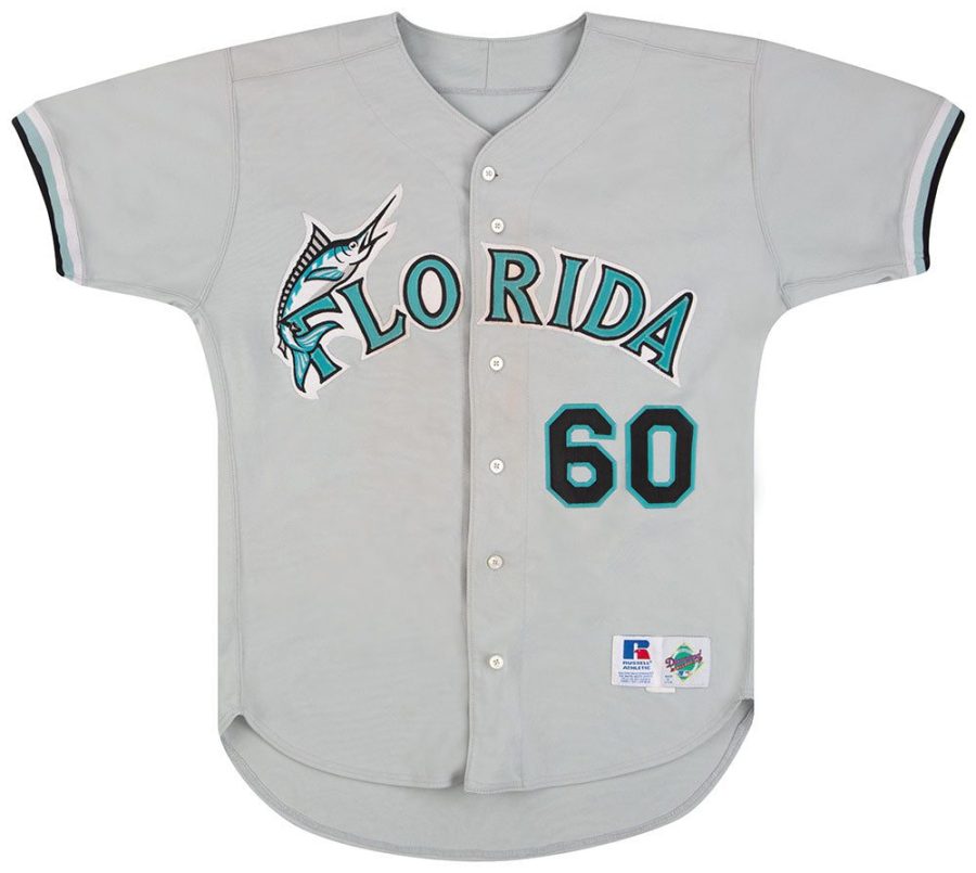 1993 97 marlins 60 russell auth. away front