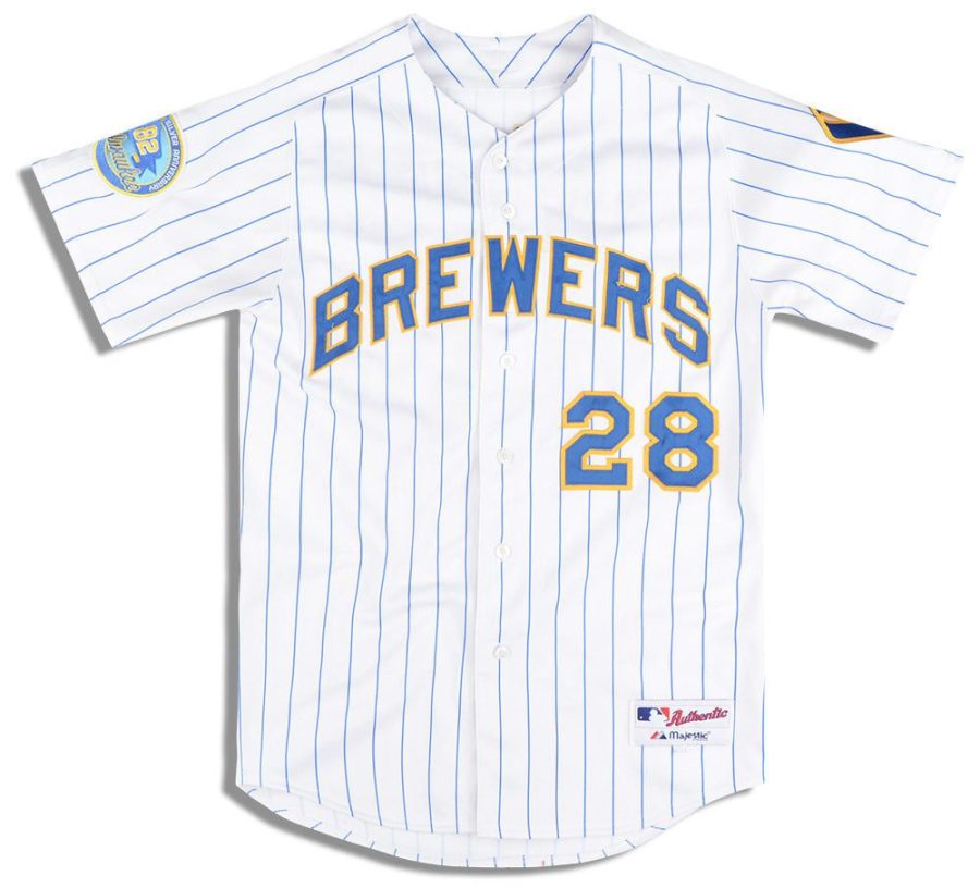 2007 brewers fielder 28 auth. majestic alt. front