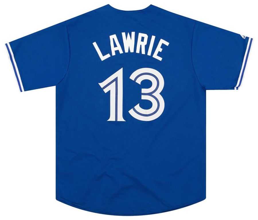 2012 15 blue jays lawrie 13 majestic alt. back