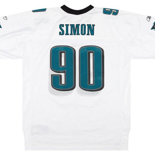 2003-04 PHILADELPHIA EAGLES SIMON #90 REEBOK ON FIELD JERSEY (AWAY) XL 3 CAS 08 06 23 CR 58